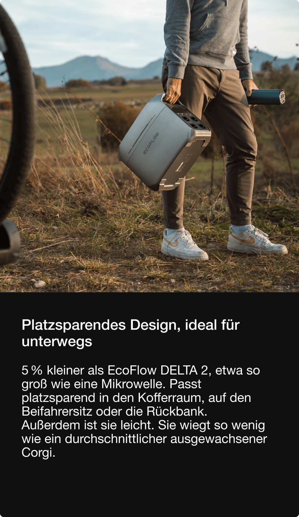 Platzsparendes, kompaktes und tragbares Design