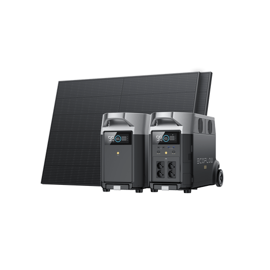 EcoFlow DELTA Pro Solargenerator (Starrer PV400W) DELTA Pro mit Zusatzakku + 2 x 400W Starres Solarpanel / PowerStream 800 W mit Batteriekabel / 0 % MwSt. (Nur Deutschland)