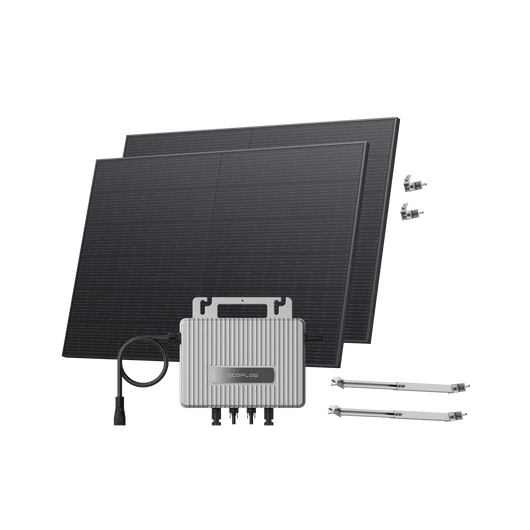 EcoFlow STREAM Adjustable Facade Kit 45° Wall / (800Wp) 2 × 400W Rigid Solar Panel + STREAM Microinverter / Bracket Adjustable: Facade