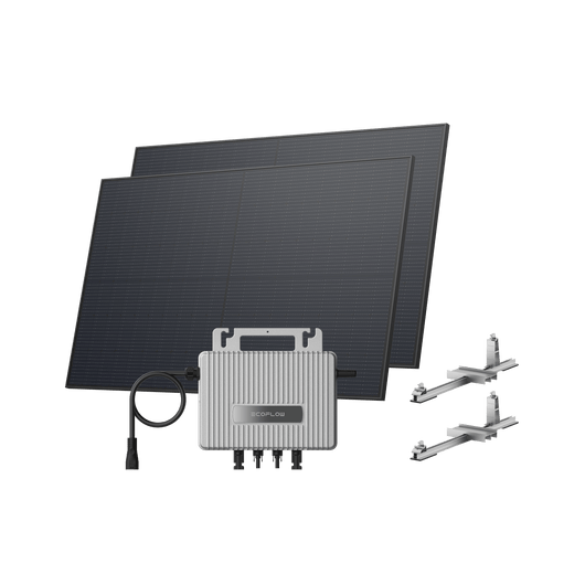 EcoFlow STREAM Garden/Ground Kit (900Wp) 2 × 450W Rigid Solar Panel + STREAM Microinverter / Bracket: Flat Round