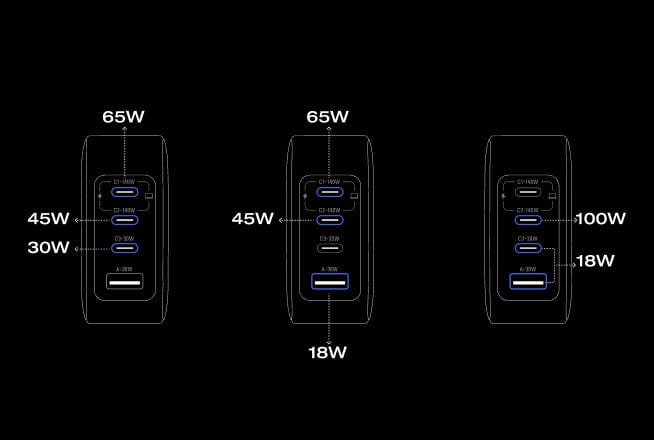 4 Geräte gleichzeitig laden