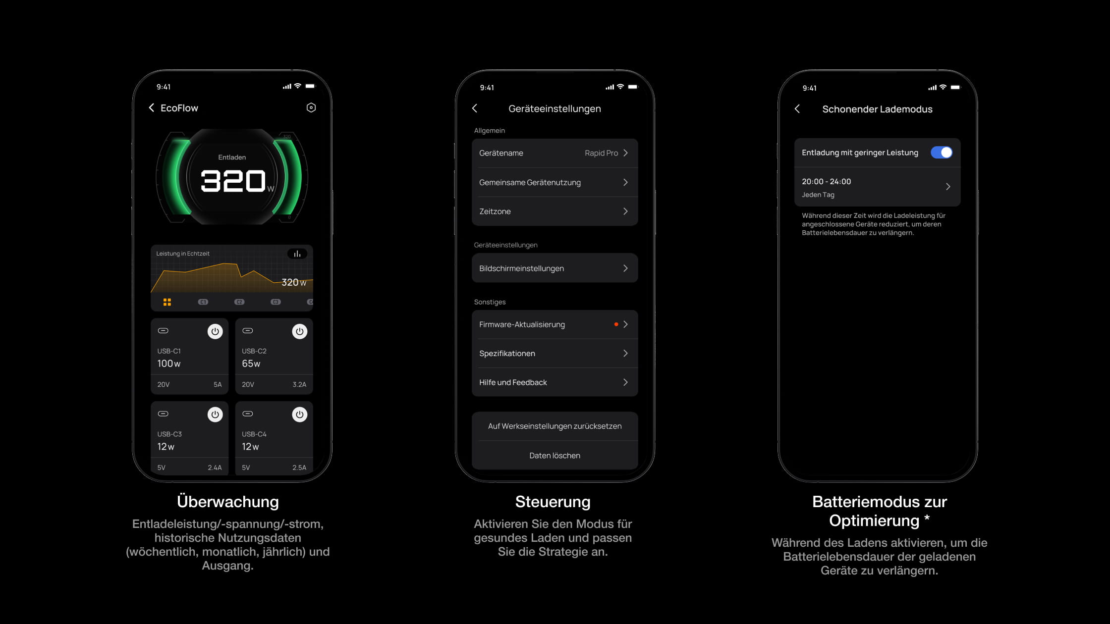 In-App Power Management und Anpassung