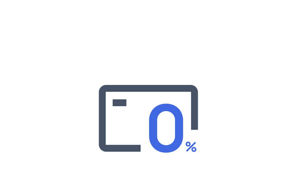 0 % Zinsen für bis zu 36 Monate
