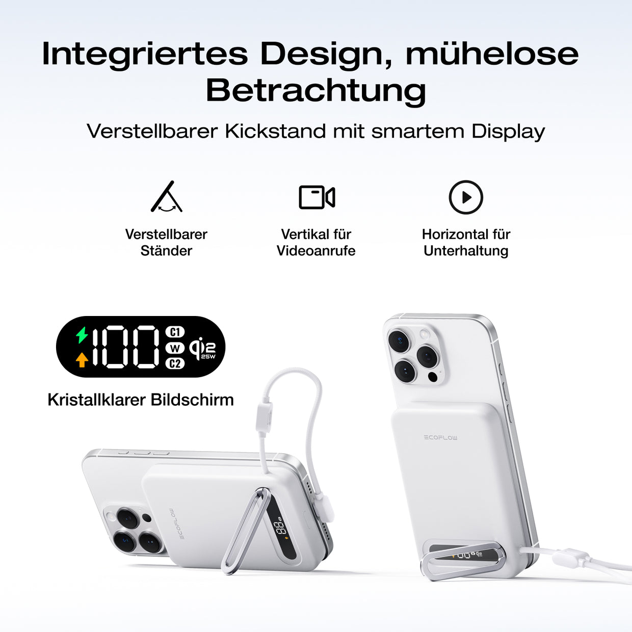 EcoFlow RAPID Mag Qi2.2 Powerbank (10.000 mAh, 25 W, integriertes USB-C Kabel)