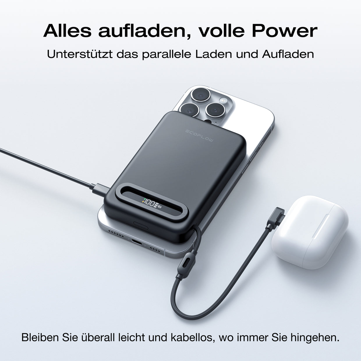 EcoFlow RAPID Mag Qi2.2 Powerbank (10.000 mAh, 25 W, integriertes USB-C Kabel)