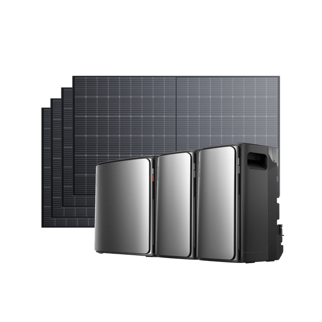 EcoFlow STREAM Ultra X + 2 × STREAM Ultra + 4 × 500 W Starres Solarpanel