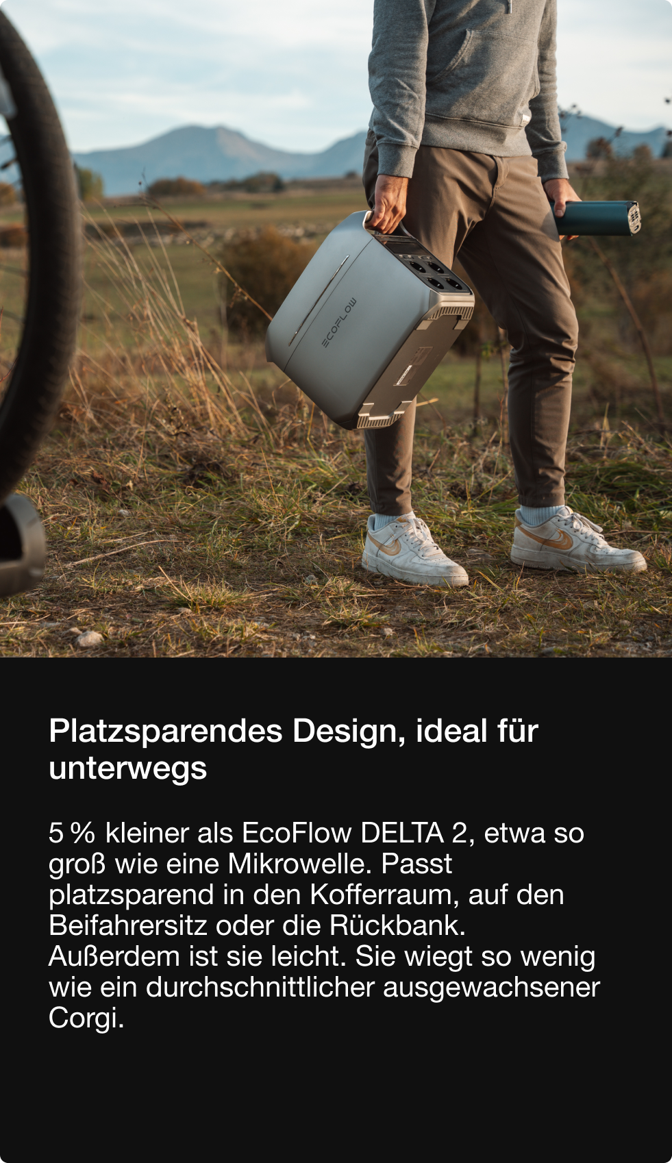 Platzsparendes, kompaktes und tragbares Design