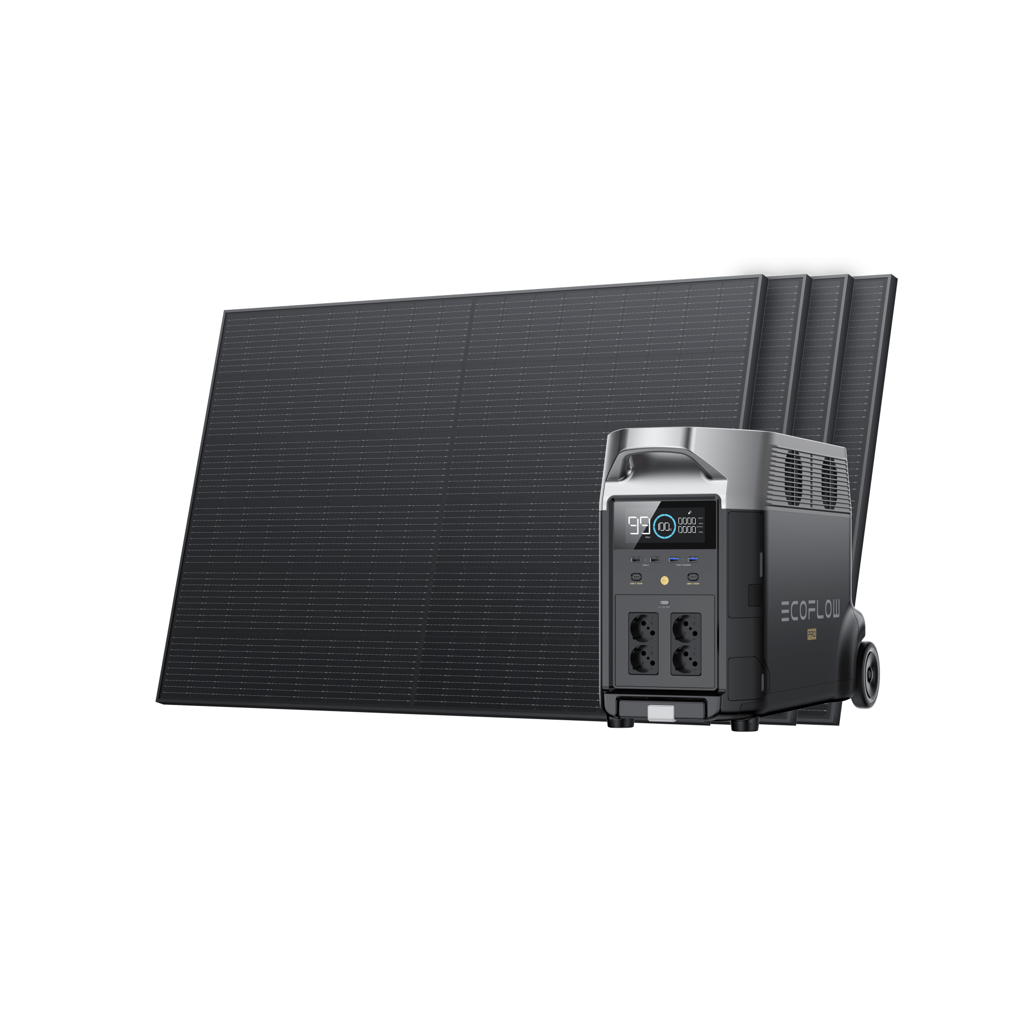 Copy of EcoFlow DELTA Pro + 400W Starres Solarpanel DELTA Pro + 400W starres Solarpanel x 4 / Without Extra Battery / 0 % MwSt.