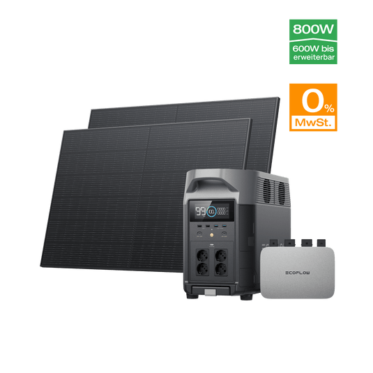 EcoFlow 400W Starres Solarpanel (2 Stück) (Empfohlenes Zubehör) 0% MwSt. (Nur Deutschland) / DELTA Pro + 2x 400W Starre Solarpanele + Power Stream 600 W