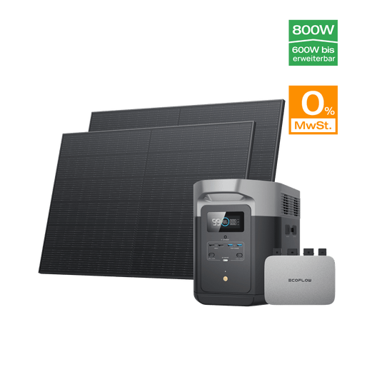 EcoFlow 400W Starres Solarpanel (2 Stück) (Empfohlenes Zubehör) 0% MwSt. (Nur Deutschland) / DELTA Max 2000 + 2x 400W Starre Solarpanele + Power Stream 600 W