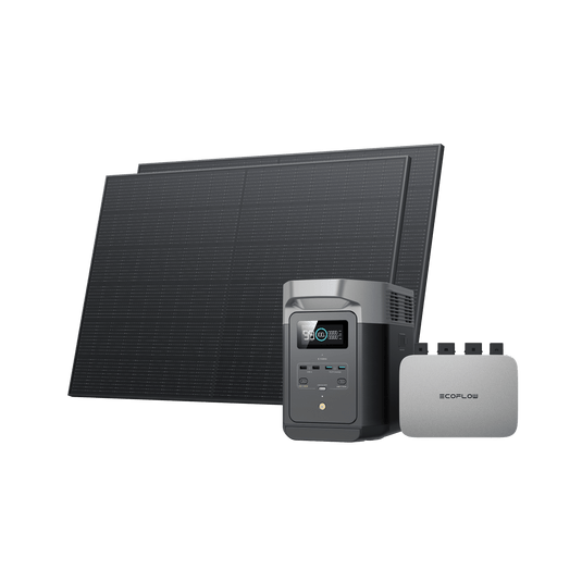 EcoFlow 400W Starres Solarpanel (2 Stück) (Empfohlenes Zubehör) 600 W 0% MwSt. (Nur Deutschland) / DELTA 2 + 2x 400W Starre Solarpanele + Power Stream 600 W