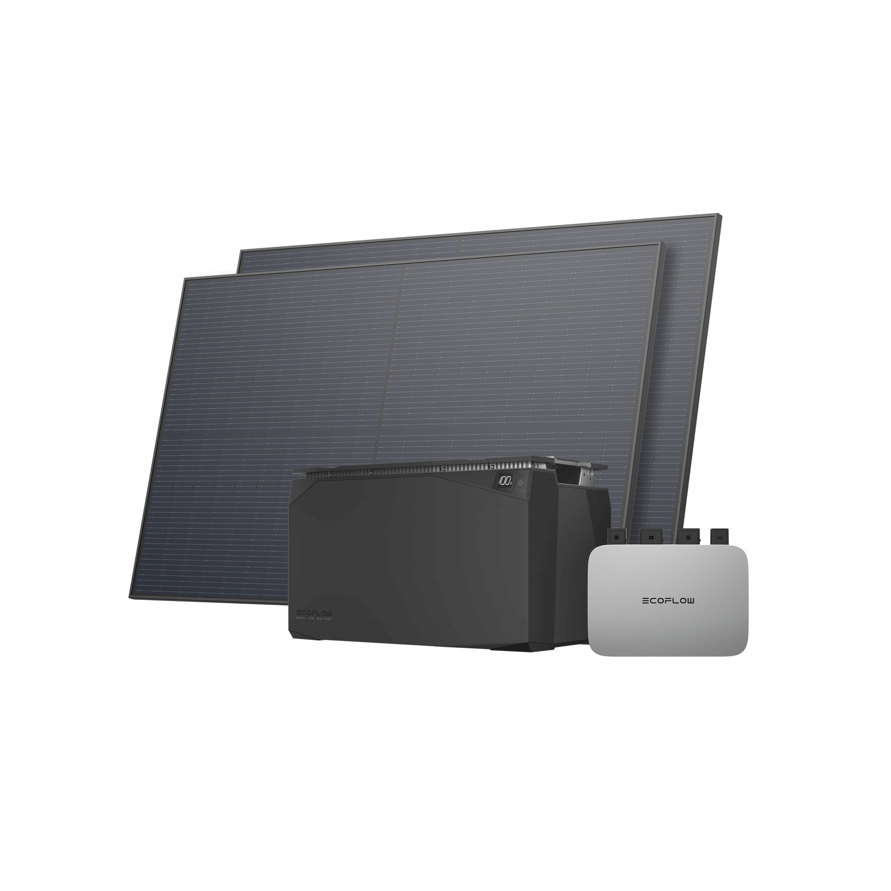 EcoFlow 450W Starres Solarpanel (2 Stück) 2x 450W Starre Solarpanele / PowerStream + Waterproof Battery 5 kWh(BKW DP Cable 0.5m) / Incl. VAT