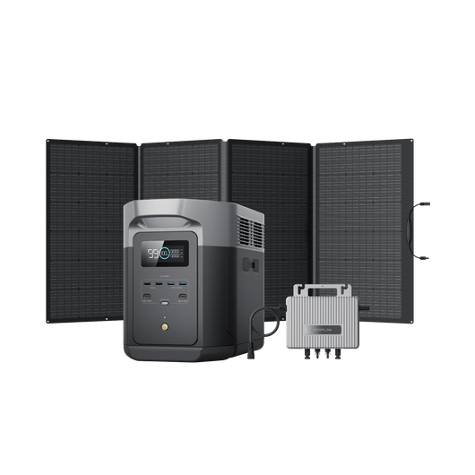 EcoFlow DELTA 2 Max Tragbare Powerstation 0 % MwSt. (Nur Deutschland) DELTA 2 Max + 400 W Tragbares Solarpanel + STREAM Mikro-Wechselrichter