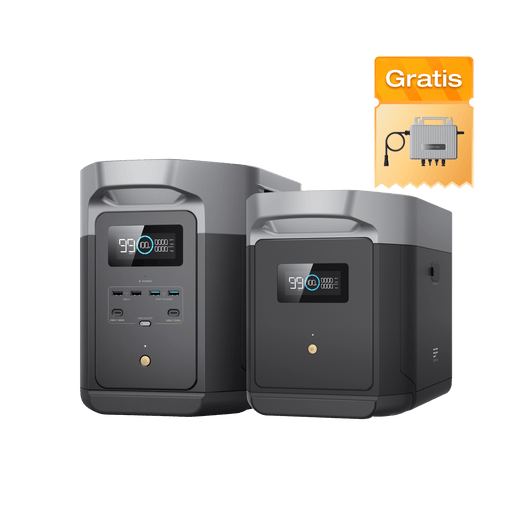 EcoFlow DELTA 2 Max Tragbare Powerstation 0 % MwSt. (Nur Österreich) DELTA 2 Max + Zusatzbatterie + Gratis STREAM Mikro-Wechselrichter