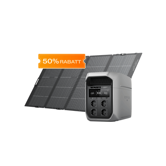 EcoFlow DELTA 3 Max Serie (2 048 Wh) Tragbare Powerstation DELTA 3 Max Plus (2 048 Wh) / 400 W Leichtes Tragbares Solarpanel