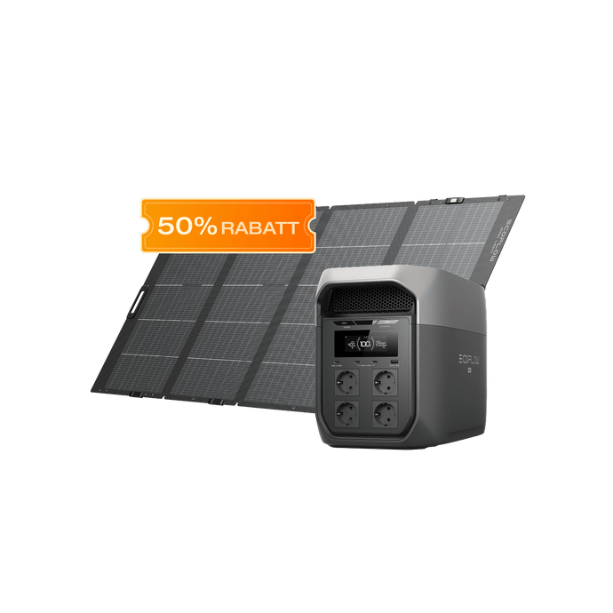 EcoFlow DELTA 3 Max Serie (2 048 Wh) Tragbare Powerstation DELTA 3 Max (2 048 Wh) / 400 W Leichtes Tragbares Solarpanel