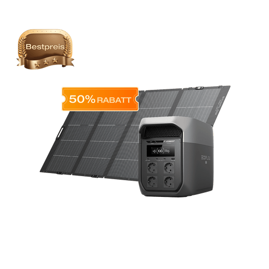 EcoFlow DELTA 3 Max Serie (2 048 Wh) Tragbare Powerstation DELTA 3 Max (2 048 Wh) / 400 W Leichtes Tragbares Solarpanel