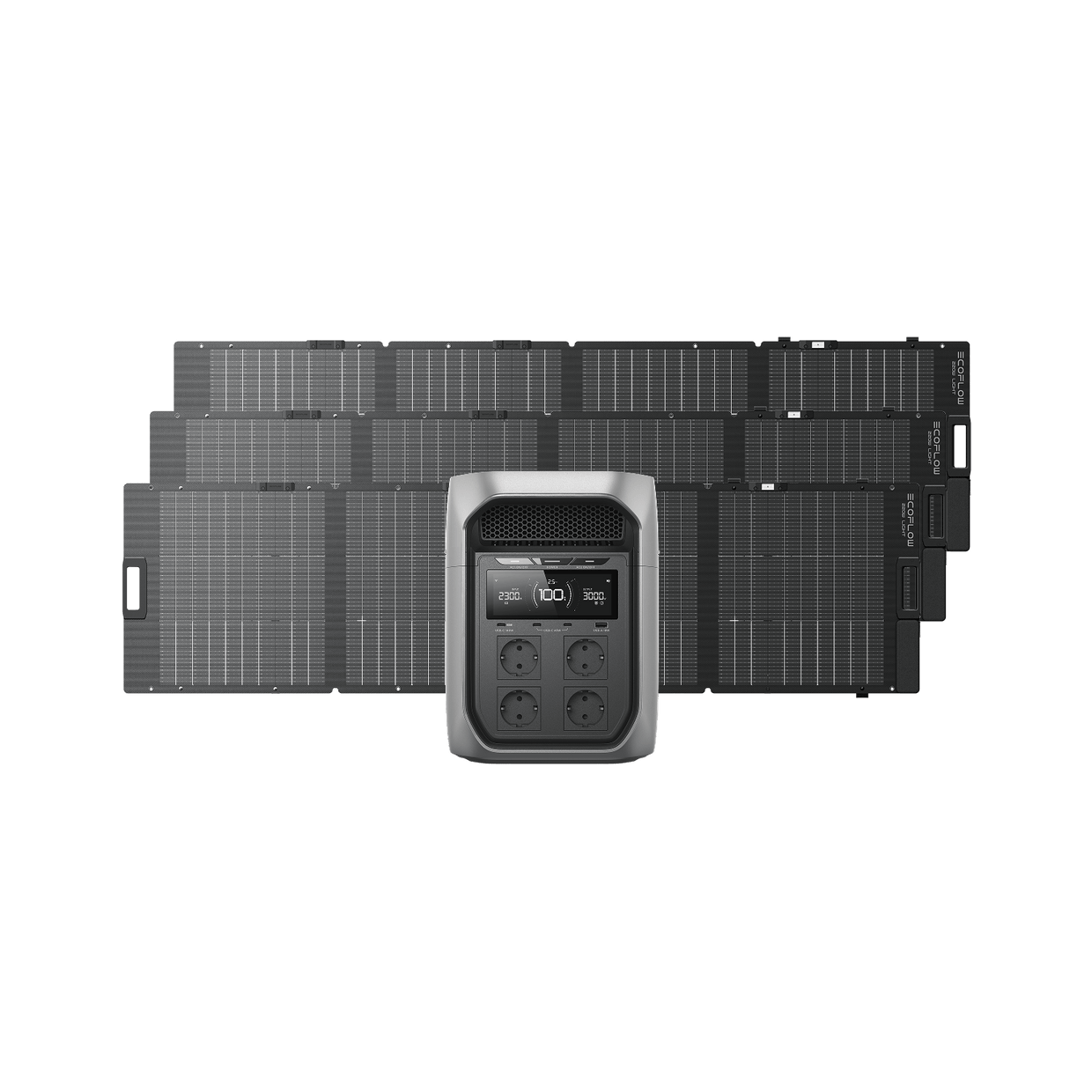 EcoFlow DELTA 3 Max Serie Solargenerator (PV220 W) DELTA 3 Max Plus / 3*NextGen 220 W Tragbares Bifaziales Solarpanel