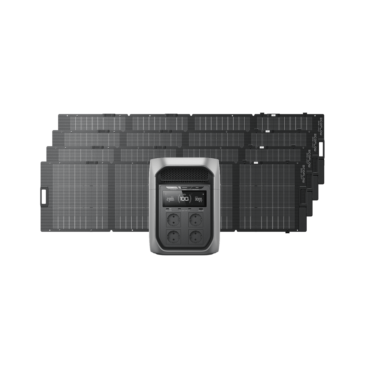 EcoFlow DELTA 3 Max Serie Solargenerator (PV220 W) DELTA 3 Max Plus / 4*NextGen 220 W Tragbares Bifaziales Solarpanel