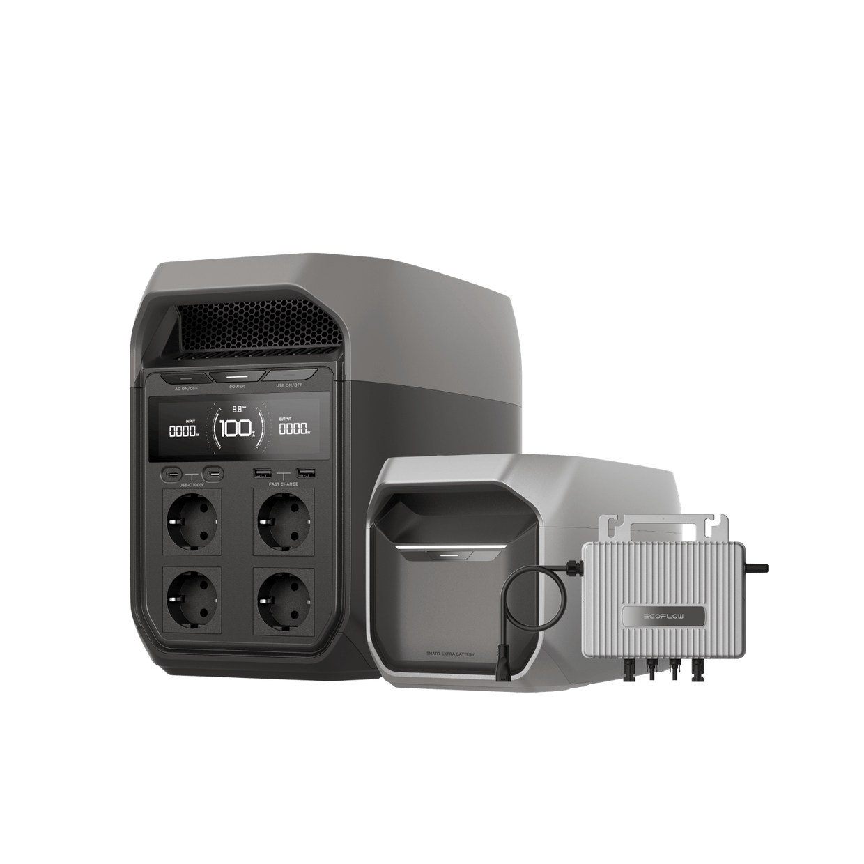 EcoFlow DELTA 3 Serie + Intelligente Zusatzbatterie Bundle 0 % MwSt. (Nur Deutschland) DELTA 3 + Zusatzbatterie + Gratis STREAM Mikro-Wechselrichter