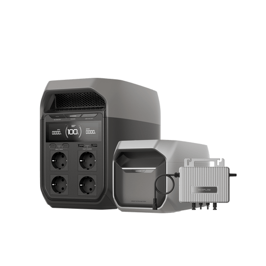 EcoFlow DELTA 3 Serie + Intelligente Zusatzbatterie Bundle 0 % MwSt. (Nur Deutschland) DELTA 3 + Zusatzbatterie + Gratis STREAM Mikro-Wechselrichter