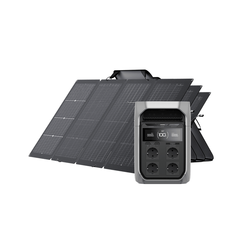 Laden Sie das Bild in Galerie -Viewer, {EcoFlow DELTA 3 Serie Solargenerator (PV220 W) DELTA 3 Plus / 3x 220 W Tragbares Solarpanel
