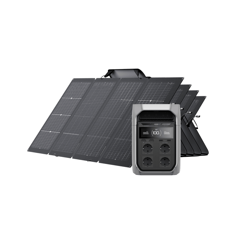 Laden Sie das Bild in Galerie -Viewer, {EcoFlow DELTA 3 Serie Solargenerator (PV220 W) DELTA 3 Plus / 4x 220 W Tragbares Solarpanel
