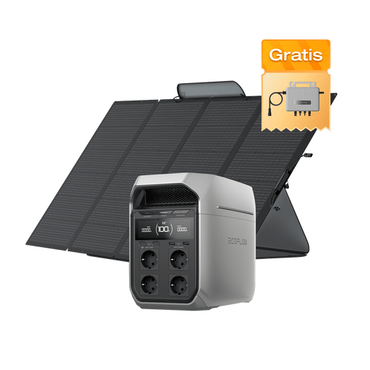 EcoFlow DELTA 3 Serie Tragbare Powerstation 0 % MwSt. (Nur Deutschland) DELTA 3 Plus + STREAM Mikro-Wechselrichter / 400 W Tragbares Solarpanel