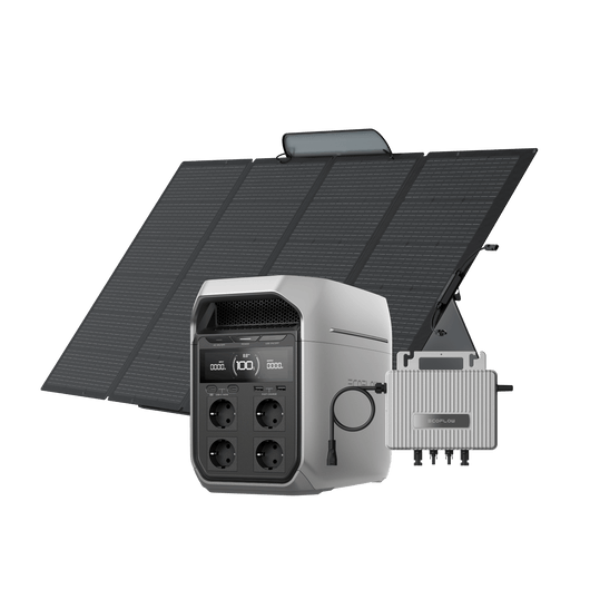 EcoFlow DELTA 3 Serie Tragbare Powerstation 0 % MwSt. (Nur Deutschland) DELTA 3 Plus + STREAM Mikro-Wechselrichter / 400 W Tragbares Solarpanel