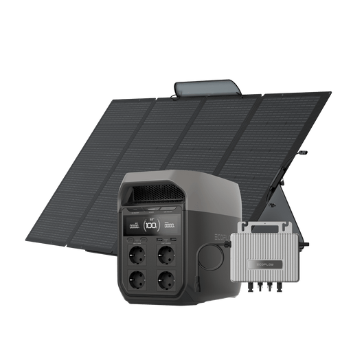 EcoFlow DELTA 3 Serie Tragbare Powerstation 0 % MwSt. (Nur Deutschland) DELTA 3 + STREAM Mikro-Wechselrichter / 400 W Tragbares Solarpanel