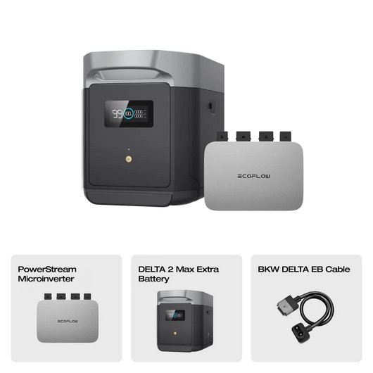 EcoFlow DELTA Max Intelligenter Zusatzabatterie 0% MwSt. (Nur Deutschland) DELTA Max Zusatzakku + PowerStream 800W (mit Batteriekabel)