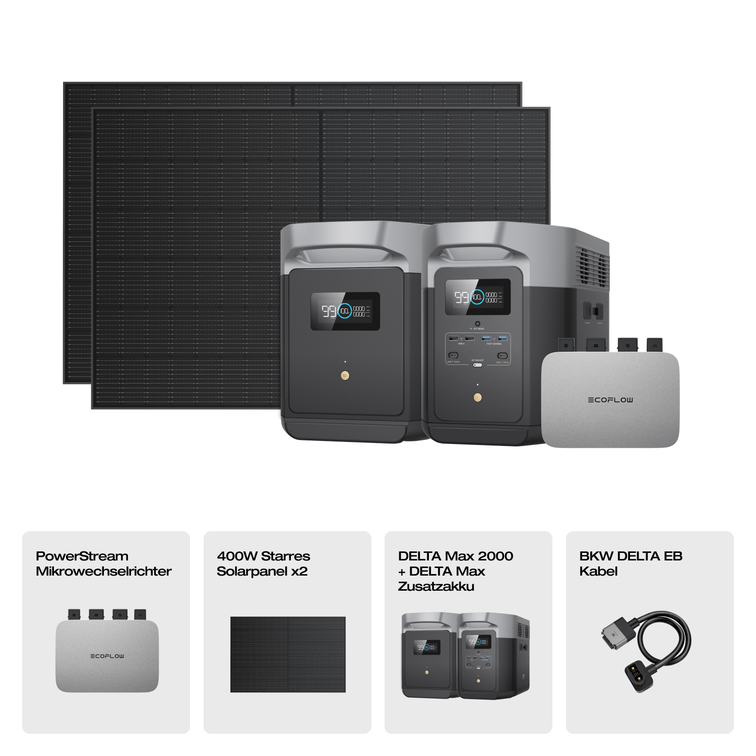 EcoFlow DELTA Max Solargenerator (Starrer PV400W*2)