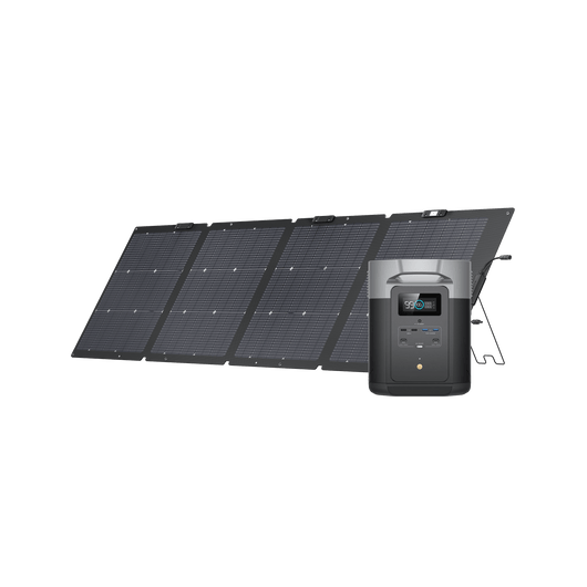 EcoFlow DELTA Max Tragbare Powerstation 2000 + NextGen 220 W Tragbares Bifaziales Solarpanel