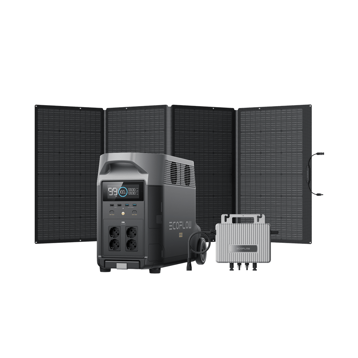 EcoFlow DELTA Pro 0 % MwSt. (Nur Deutschland) DELTA Pro + 400 W Tragbares Solarpanel + STREAM Mikro-Wechselrichter