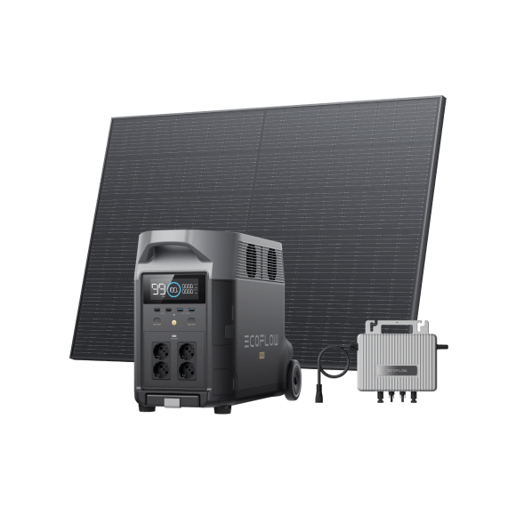 EcoFlow DELTA Pro 0% MwSt. (Nur Deutschland) DELTA Pro + 2 x 400W Starres Solarpanel + STREAM Mikro-Wechselrichter