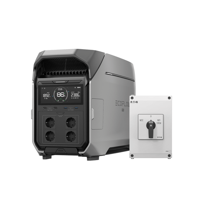 EcoFlow DELTA Pro 3 Heimbatteriesystem DELTA Pro 3 + Manueller Umschalter / Kein Zubehör / Inkl. MwSt.