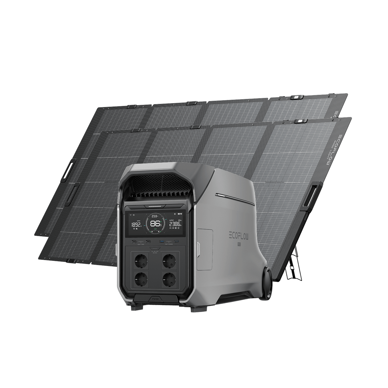 EcoFlow DELTA Pro 3 Solargenerator (Tragbar PV400W) DELTA Pro 3 + 2 × 400 W Tragbares Solarpanel