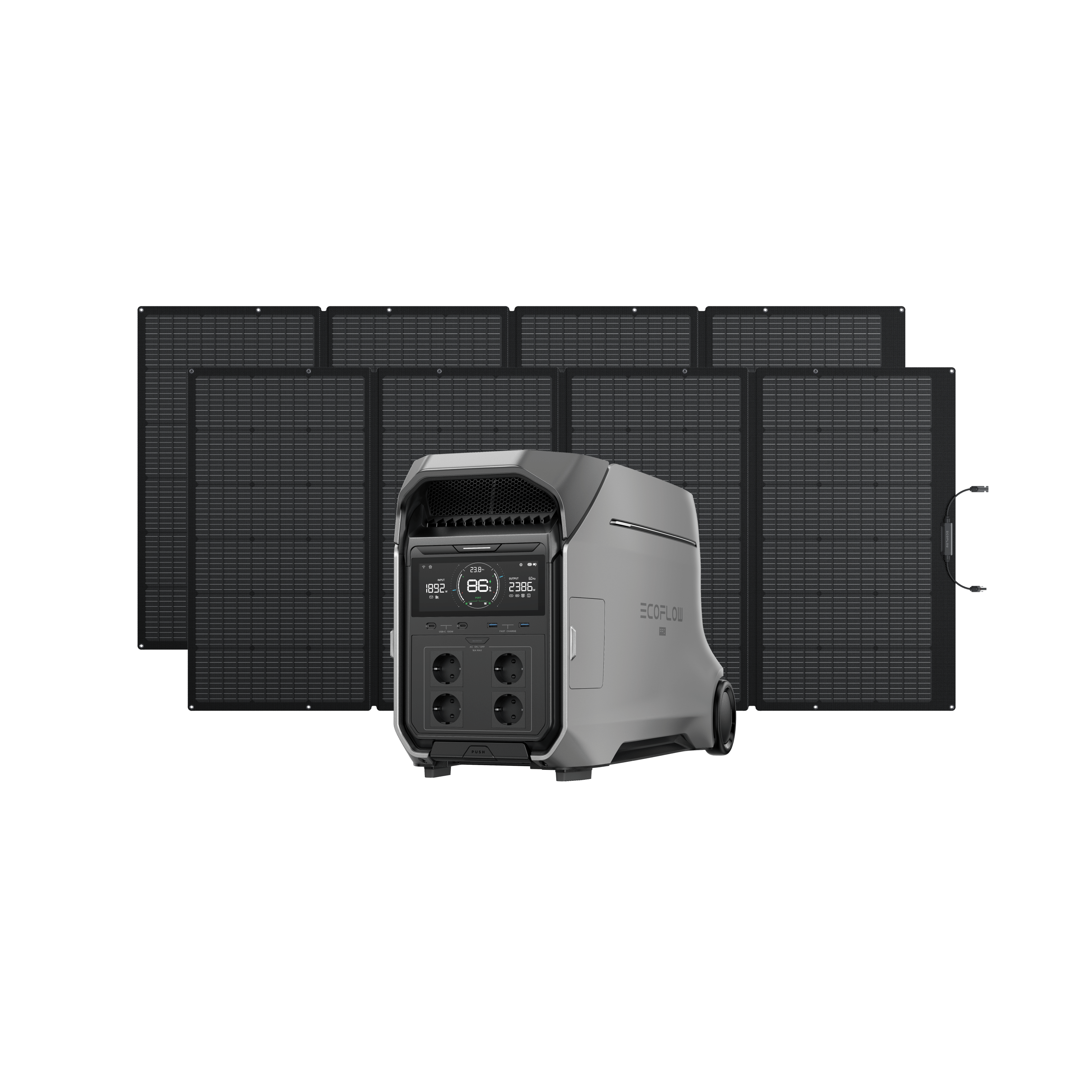 EcoFlow DELTA Pro 3 Solargenerator (Tragbar PV400W) DELTA Pro 3 + 2 × 400 W Tragbares Solarpanel