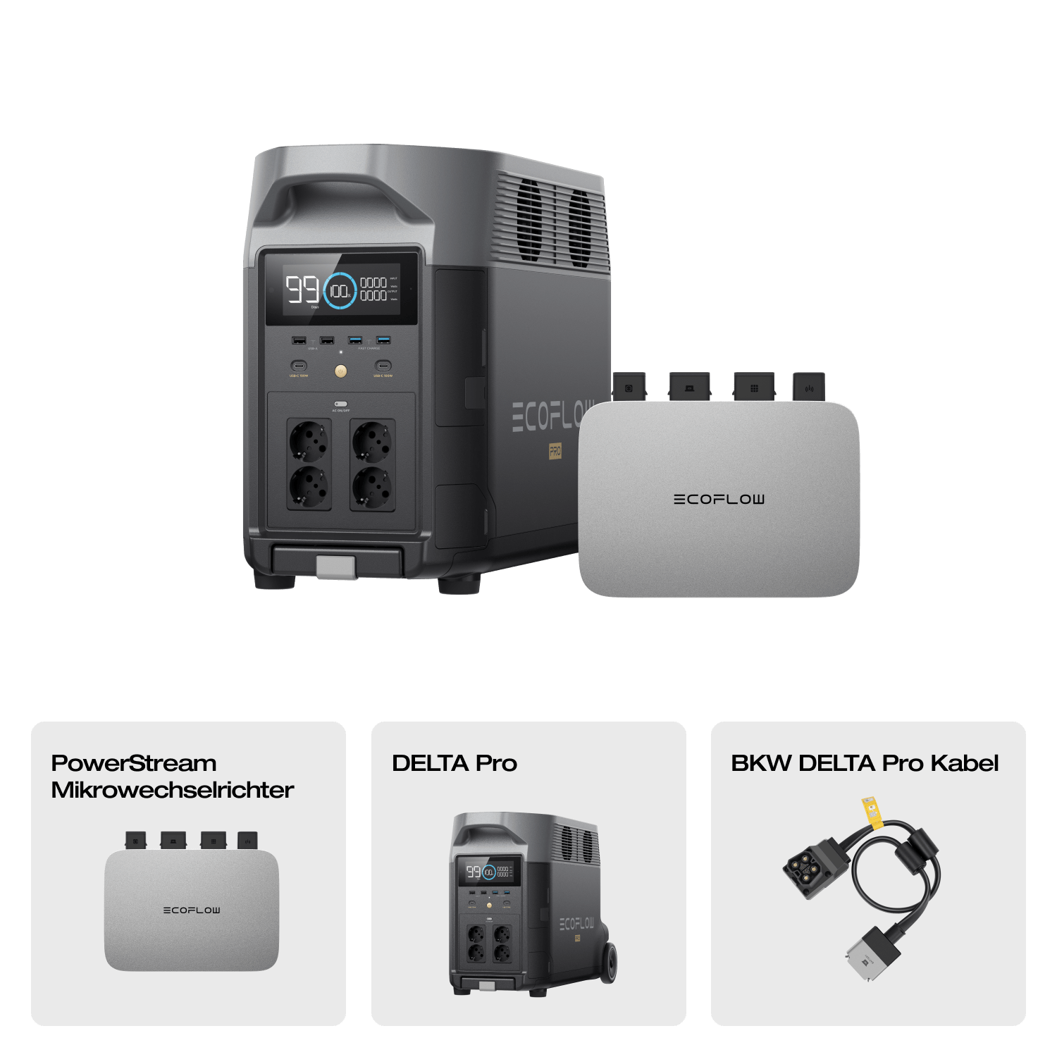 EcoFlow DELTA Pro 0% MwSt. (Nur Deutschland) DELTA Pro + PowerStream 600W