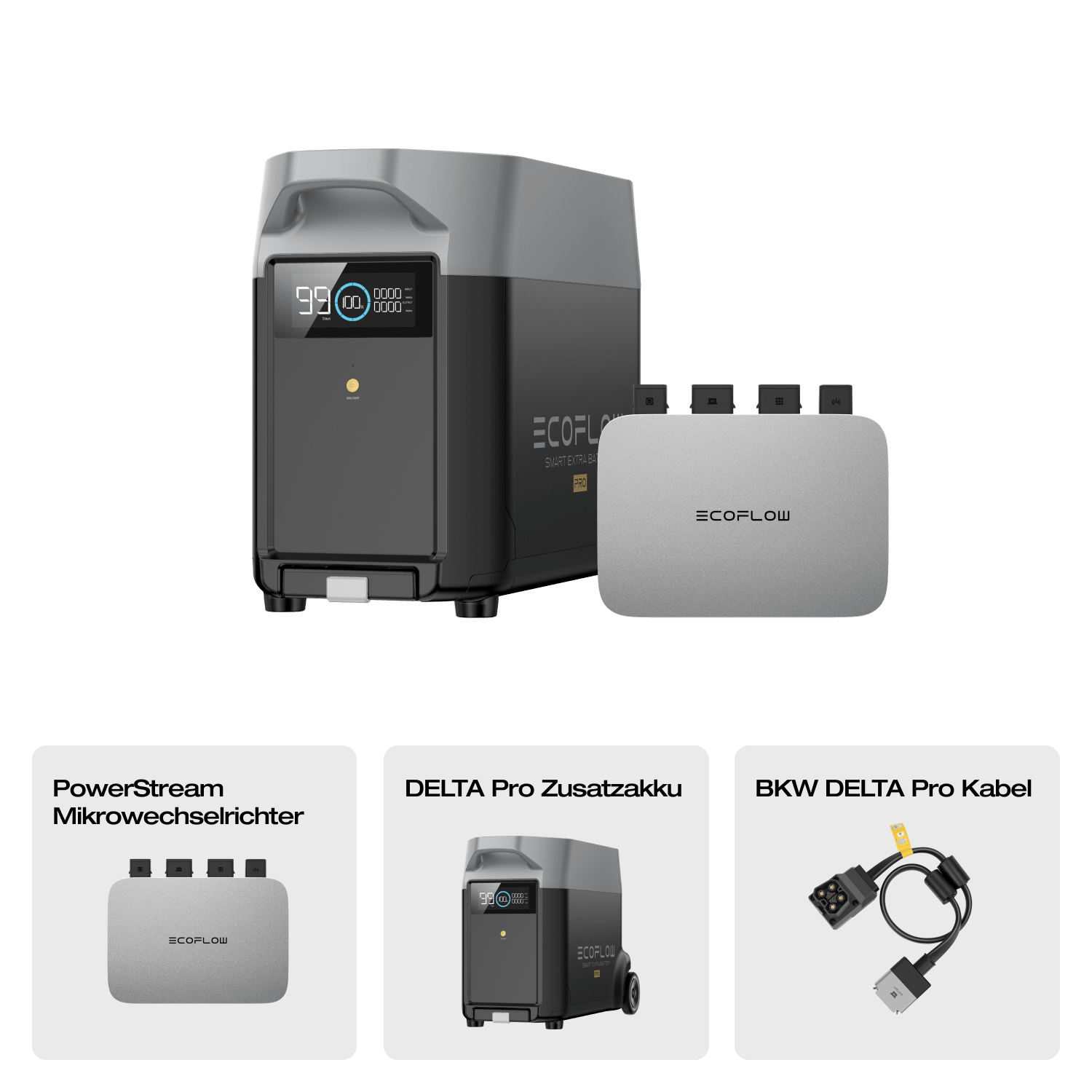 EcoFlow DELTA Pro Intelligente Zusatzbatterie (Generalüberholt) 0% MwSt. (Nur Deutschland) DELTA Pro Zusatzbatterie + PowerStream 600W (Mitgliederpreis)