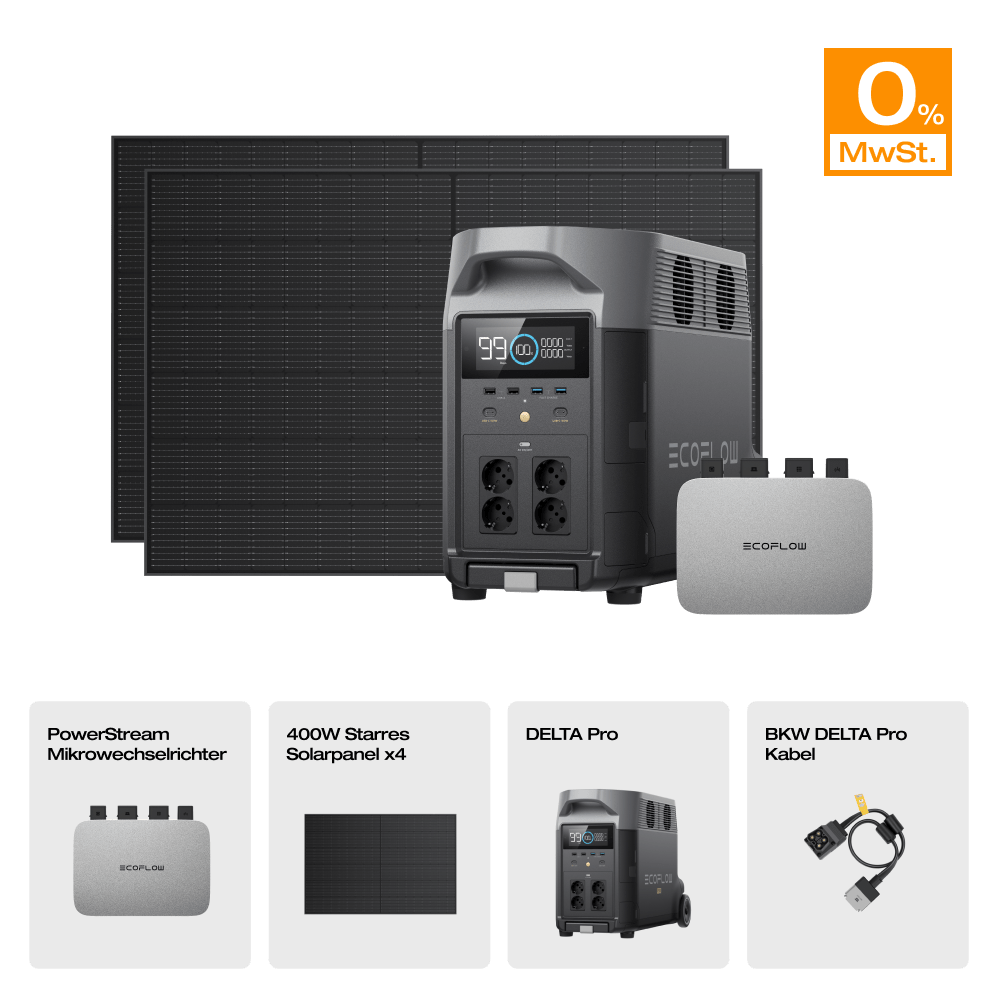 EcoFlow DELTA Pro Solargenerator (Starrer PV400W)