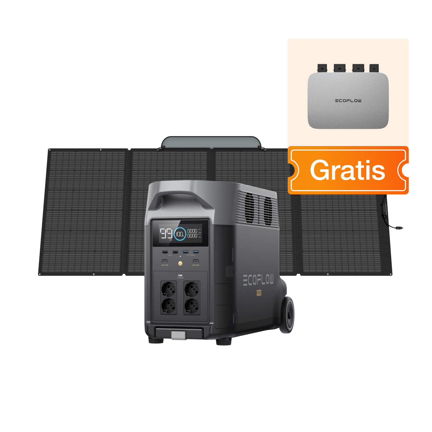 EcoFlow DELTA Pro Solargenerator (Tragbar PV400W) DELTA Pro / 1 x 400W Tragbares Solarpanel / Inkl. MwSt.