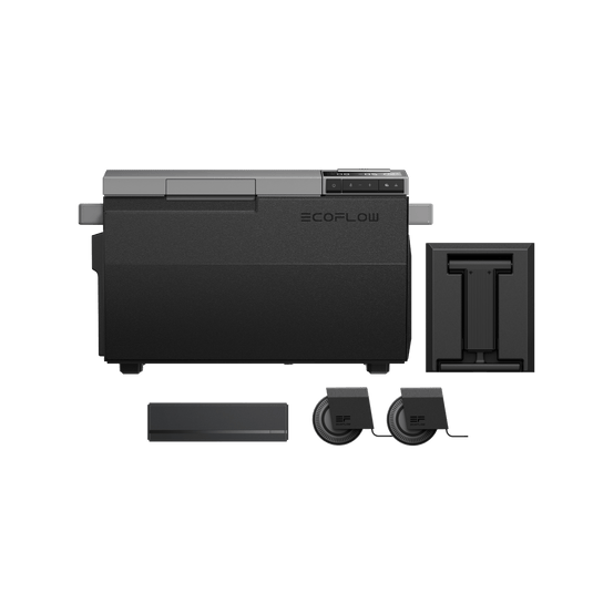 EcoFlow GLACIER Tragbarer Kühlschrank GLACIER + GLACIER Plug-in Batterie + Laufrollen und Griff