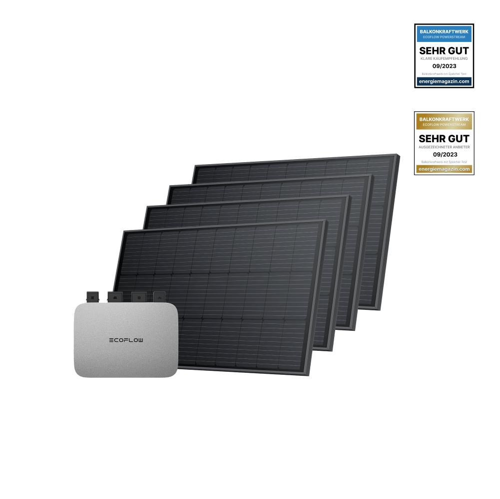 EcoFlow PowerStream Balkonkraftwerk 600W/800W - 100W Starres Solarpanel