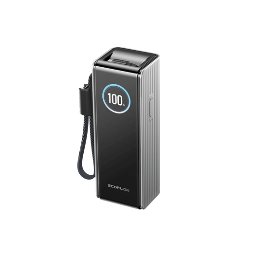 EcoFlow RAPID Powerbank (25 000mAh, 170W, Integrierte + Einziehbare 100W Kabel) Silver