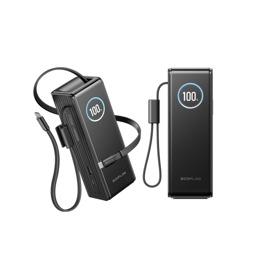EcoFlow RAPID Powerbank (25 000mAh, 170W, Integrierte + Einziehbare 100W Kabel)