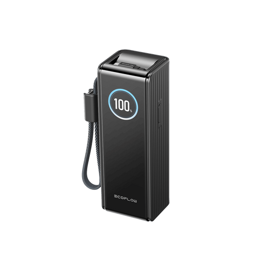 EcoFlow RAPID Powerbank (25 000mAh, 170W, Integrierte + Einziehbare 100W Kabel) Black
