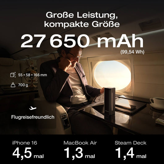 EcoFlow RAPID Pro Powerbank (27 650mAh, 300W, Integriertes 140W Kabel)