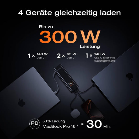 EcoFlow RAPID Pro Powerbank (27 650mAh, 300W, Integriertes 140W Kabel)