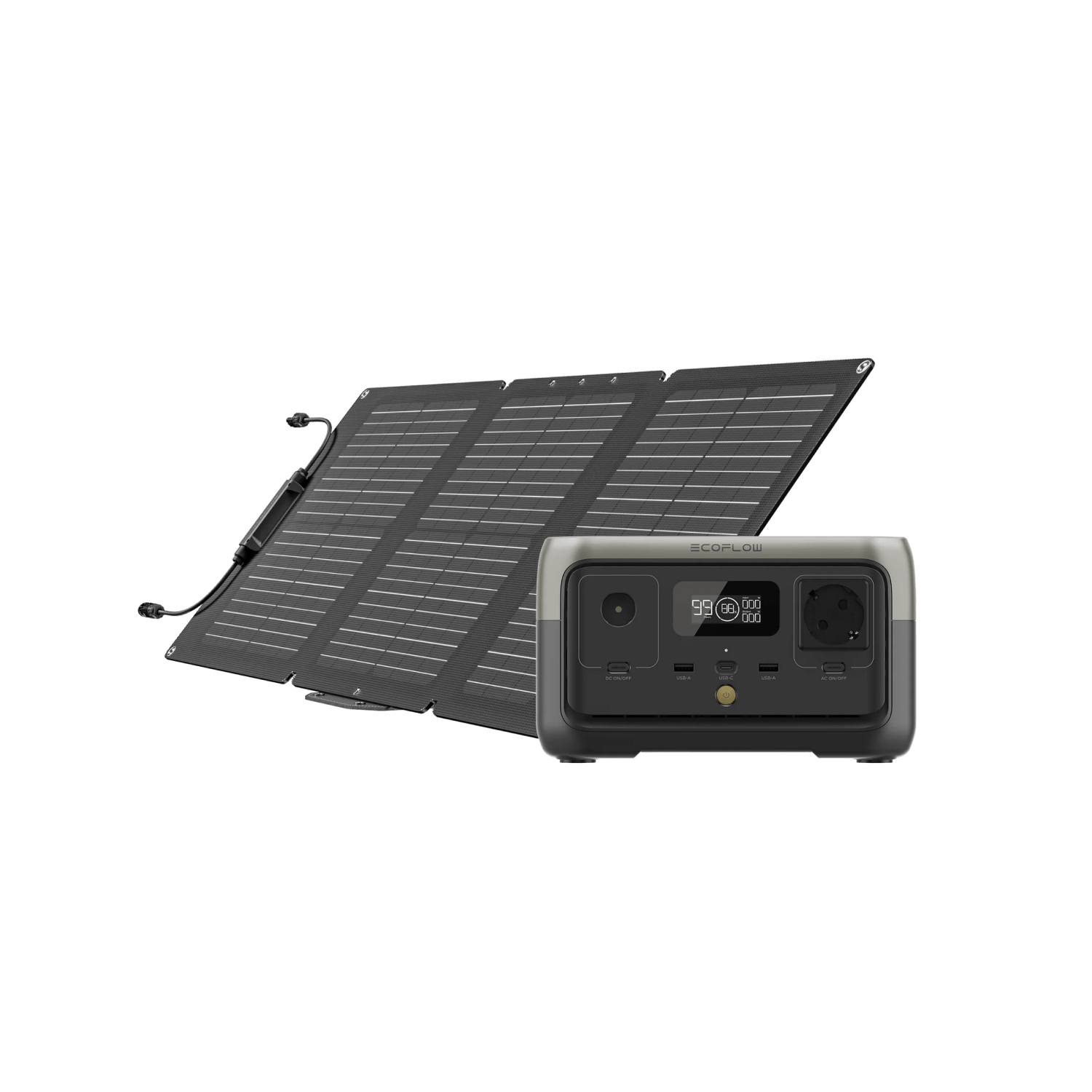 EcoFlow RIVER 2 RIVER 2 + 60W Tragbares Solarpanel